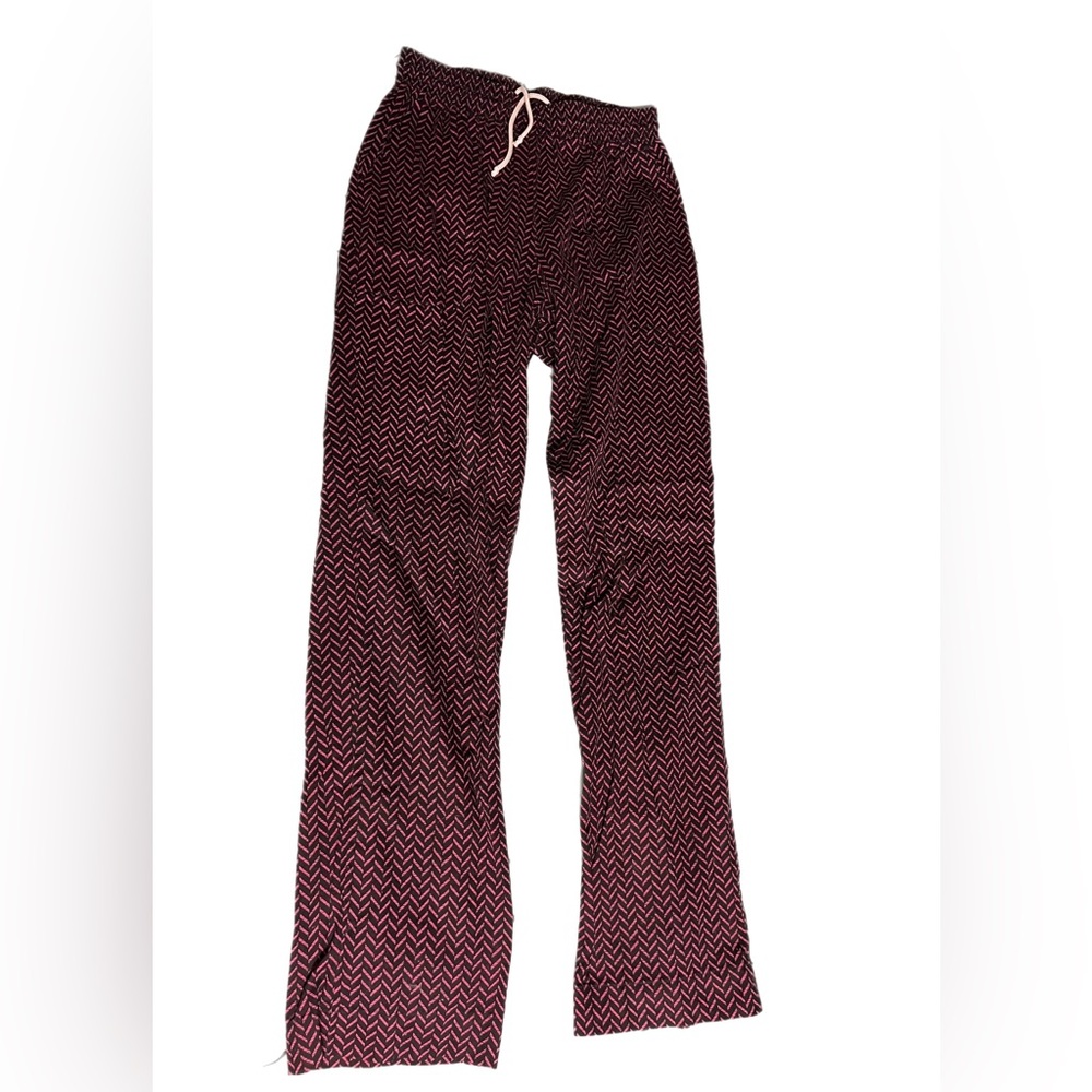 Dark Pink & Black Pattern Chef Pants